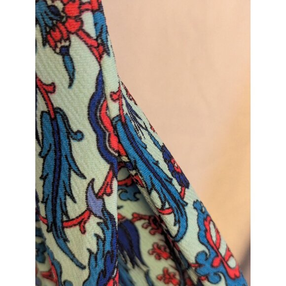 Lularoe Amelia Dress S Pockets & Paisley Print In Blue/Red/Mint Pleats - Picture 2 of 4